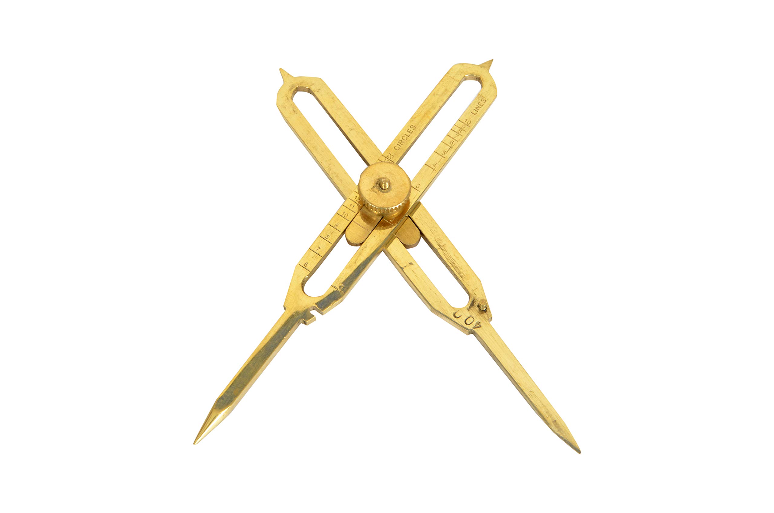 alfiya nautical store Brass Proportional Scale Divider Drawing Tool, 6" Long, Solid Brass, Imperial โ image 1