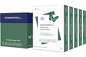 Hammermill Printer Paper, Premium Laser Print 24 lb, 8.5 x 11-5 Ream (2,500 Sheets) - 98 Bright, Made in the USA, 104640C