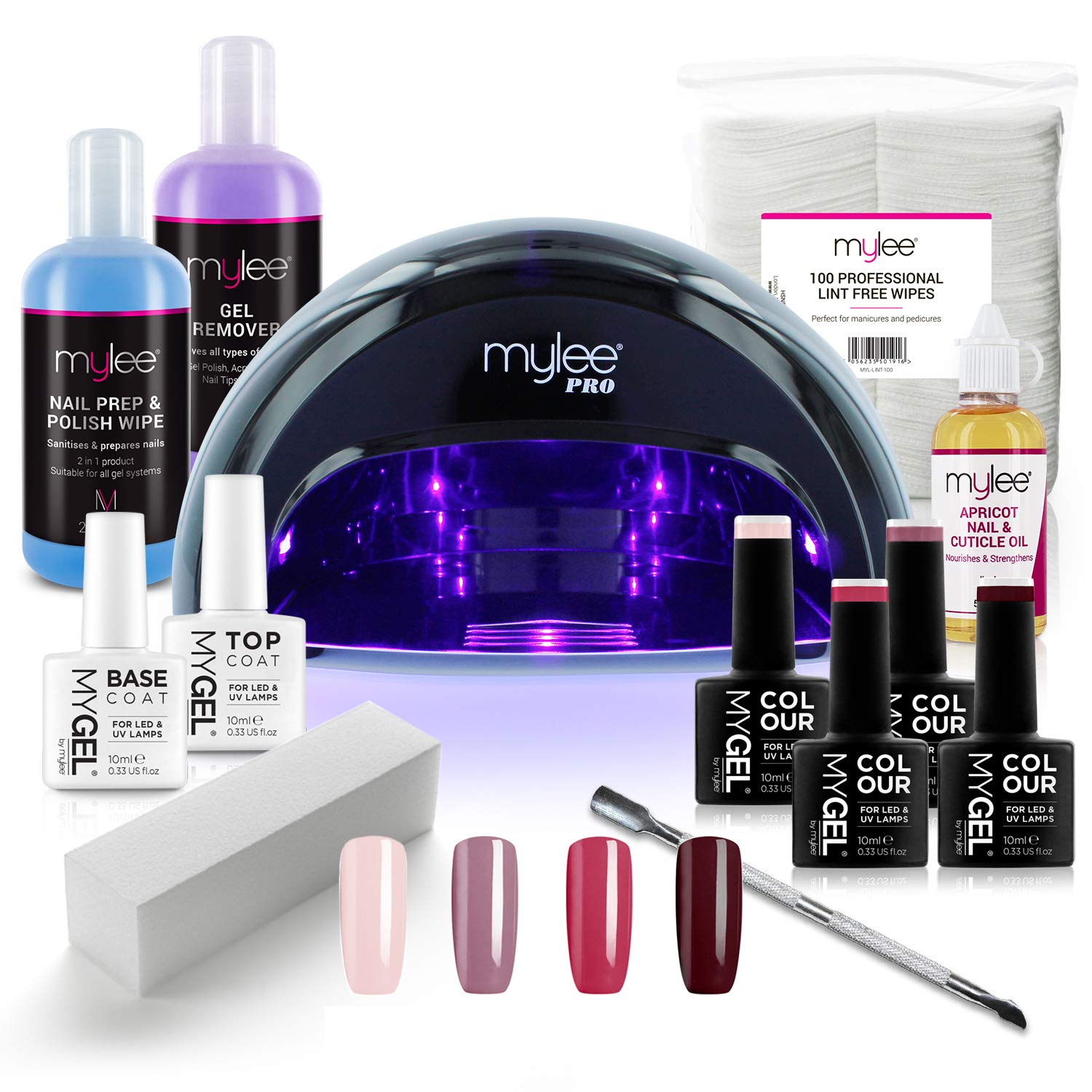 Mylee Complete Professional Gel Nail Polish LED Lamp Kit, 4x MyGEL