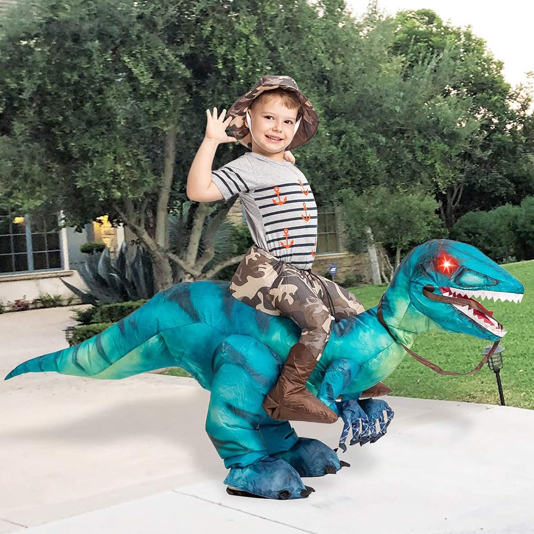GOOSH Inflatable Dinosaur Costume for Kids Halloween Costumes Boys Girls Funny Blow up Costume for Halloween Party Cosplay…