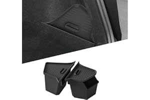 LUCKEASY Fit 2025.03-Now Tesla Model Y Juniper 2025 2026 Trunk Storage Bins for Model Y Juniper 2025 Trunk Side Storage Box with Lids Rear Trunk Organizer for Tesla Model Y Accessories Black TPE