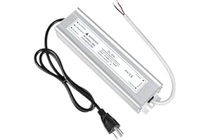 LightingWill LED Driver 60 Watts Waterproof IP67 Power Supply Transformer, 90-265V AC to 12V DC Low Voltage Output, Adapter with 3-Prong Plug 3.3 Feet Cable for Outdoor Use, Computer Project