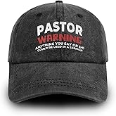 Pastor Appreciation Gifts Pastor Warning Hat Cotton Vintage Baseball Cap for Women Men
