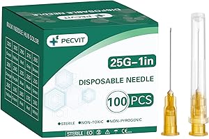 GARFILY 100Pack 25Ga 1 inch Needles(25mm) Luer Lock Lab Dispensing Accessories for Measuring,Refilling Inks