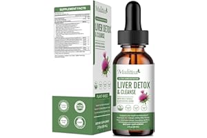 MULITTEA Liver Health & Lymphatic Drainage Drops -Support Liver Cleanse Detox & Repair with Artichoke Milk Thistle Silymarin Extract, Dandelion,Turmeric, Berberine to Renew w/21 Potent Herb-Nutrients-60ml