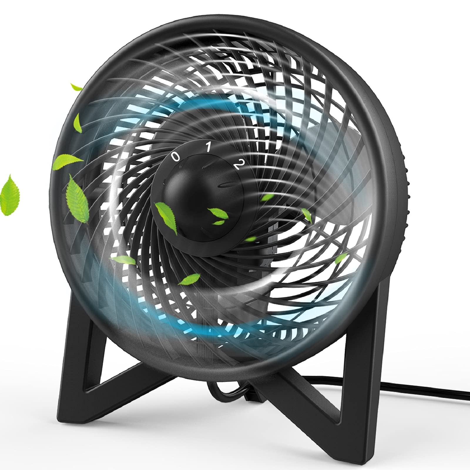Photo 1 of DR.PREPARE Quiet Desk Fan, 8 Inch Powerful Table Fan, Small Bedside Fan with 2 Speeds, Portable Personal Cooling Fan for Bedroom Sleeping Tabletop Office Home Kitchen Camping, Black