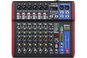 D Debra SI Series Professional Portable Recording Mixer Audio with 99 DSP Digital Effects Mic Preamps and USB for DJ Mixer Console Karaoke Home Recording Studio (SI-8UX)