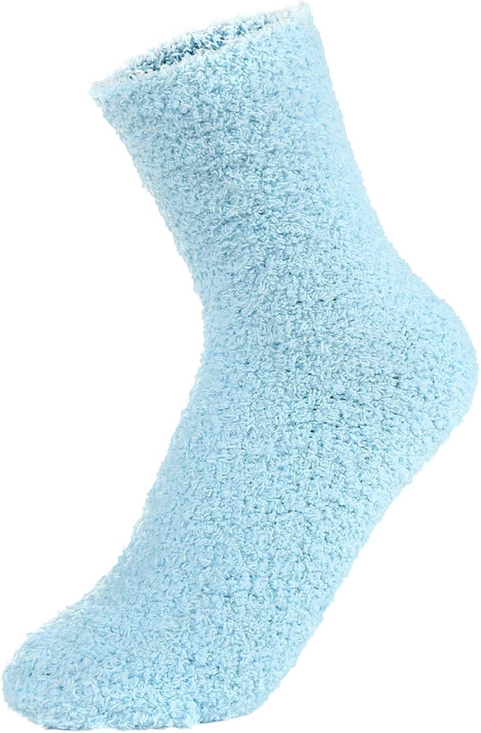 Zando Women's Winter Fuzzy Warm Crew Sock Microfiber Cozy Sleeping Plush Socks Thick Fluffy Slipper Sock Casual Super Soft Home Sock 5 Pairs Rainbow Solid One Size at  Women’s Clothing store