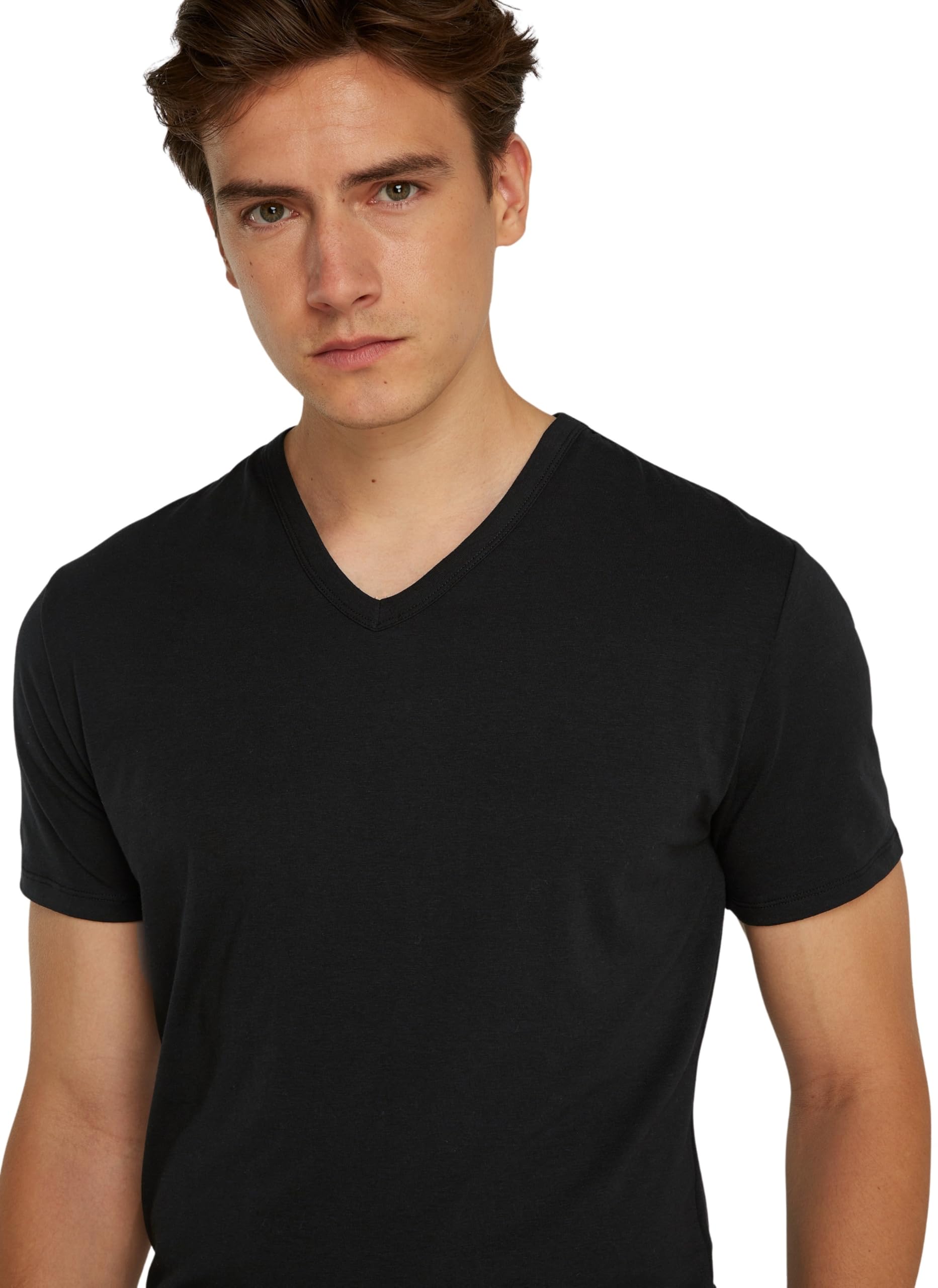Calvin Klein Herren 3er Pack T-Shirts Kurzarm mit V-Ausschnitt, Schwarz (Black, Black, Black), S 4