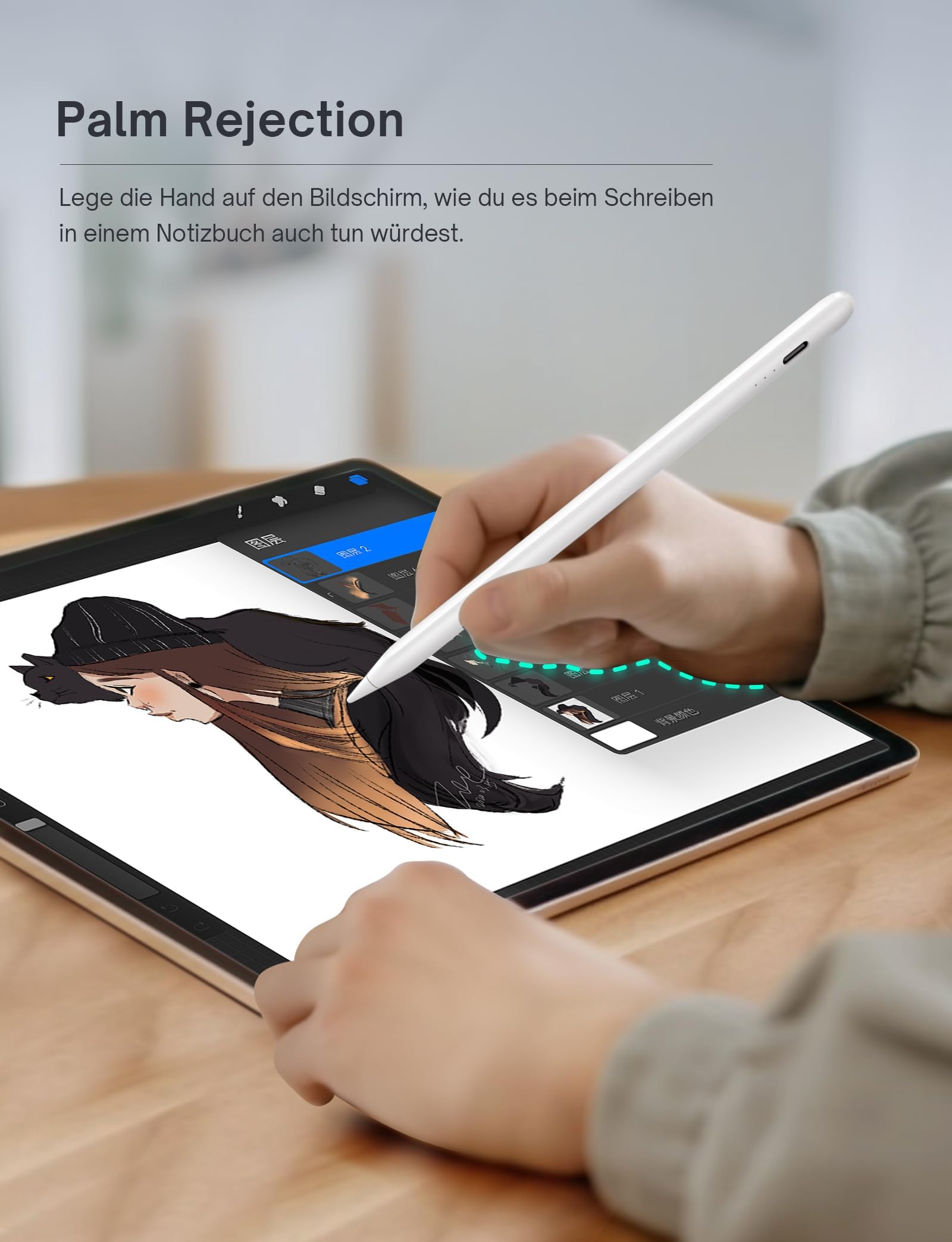 MEKO Stift für iPad Apple Pencil 2. Generation mit Magnetische Kabellose Schnellaufladung und Neigungssensitivität für iPad Pro 12,9'' 3-6 Gen. /11'' 1-4 Gen. /i-Pad Air 4/5. Gen/i-Pad Mini 6. Gen 5