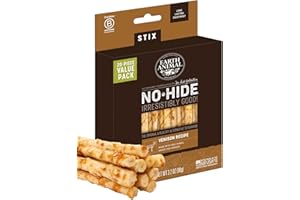 Earth Animal No-Hide Stix Venison Recipe Natural Rawhide Alternative Dog & Cat Chews | 20 Count Pack of 1