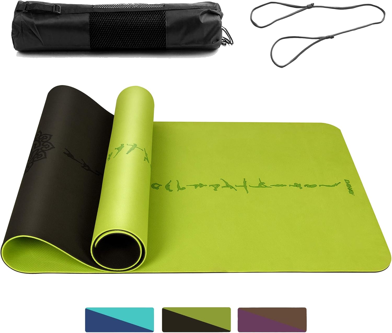 DAWAY Eco Friendly TPE Yoga Mat Y8 Wide Thick Workout Exercise Mat, Non