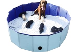 Artilife Whelping Box for Dogs Welp Box Whelping Pool,Puppy Whelping Box,Whelping Pen for Dogs,Whelping Box for Dogs and Puppies,Great for Puppies,Easy to Clean (47inch Dia.x12inch H(120x30cm), Blue)