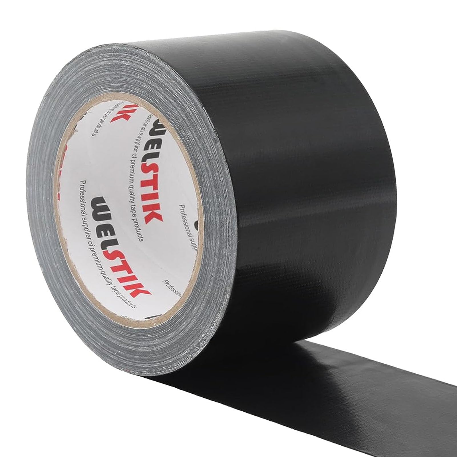 WELSTIK Professional Grade Duct Tape, Waterproof Duct Cloth Fabric,Colored Gaffer Tape for Repairs, DIY, Crafts, Indoor Outdoor Use,75mm X 41M, 7.5 Mil Thick,Black