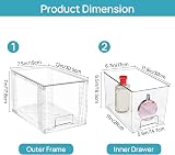 Vtopmart 4 Pack Stackable Clear Acrylic Drawers with Handles 30.5x19x17.8 cm view 3