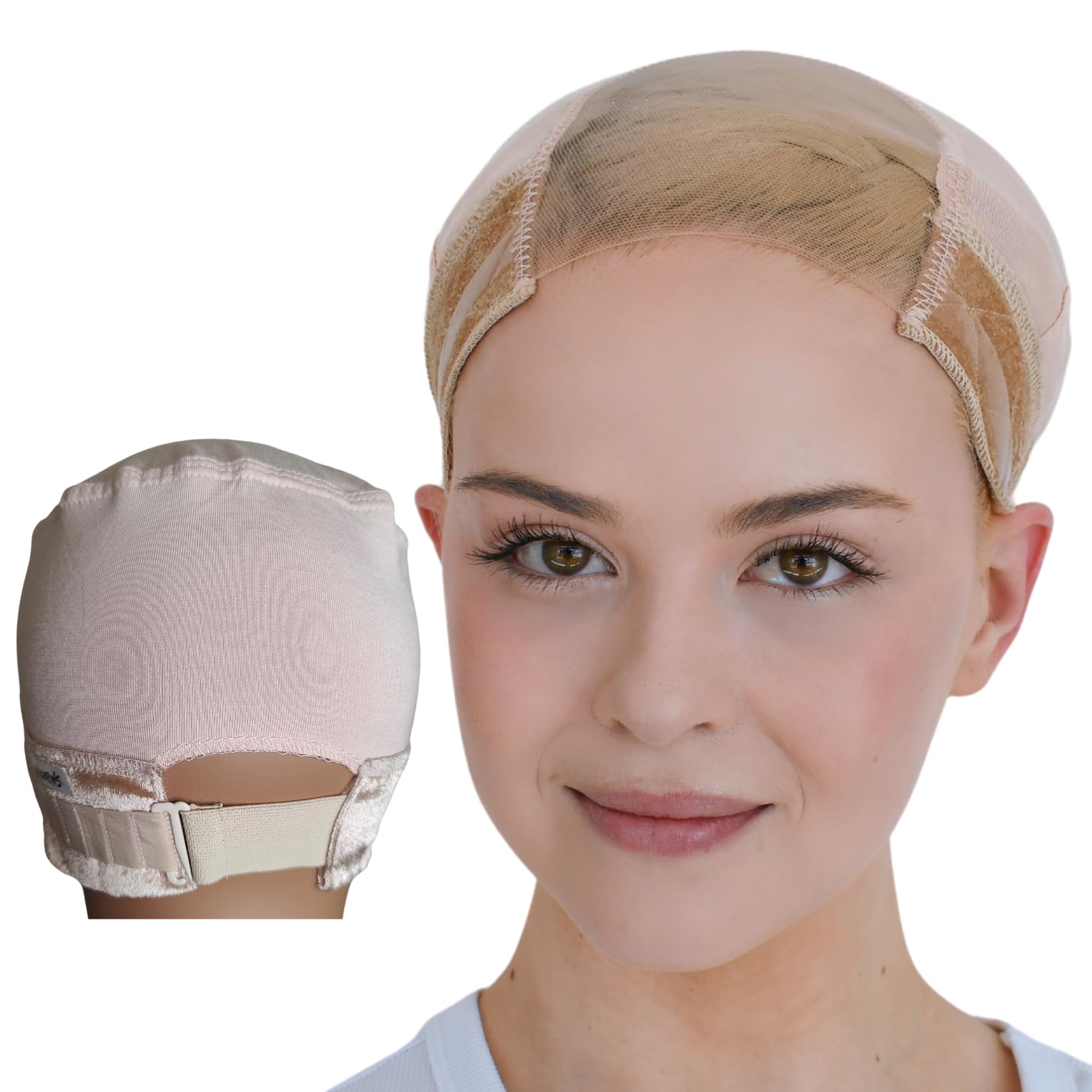 Photo 1 of Unicorns Wig Grip Cap | Adjustable with Wide Lace | Silicone Grip | Wig Comb Slats | Comfortably Keeping your wig in place (Beige, XLarge)