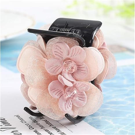 Amazon Co Jp ヘアアクセサリー 髪の爪クランププラスチックの歯を塗った髪のカニのシンプルなレトロな髪の爪クリップの花のヘアピンビーズのヘアアクセサリー Color Ry9733 F ホーム キッチン