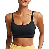RUNNING GIRL Sports Bras for Women,Square Neck Sports Bra Medium Support Yoga Bra Workout Crop Top with Removable Cups