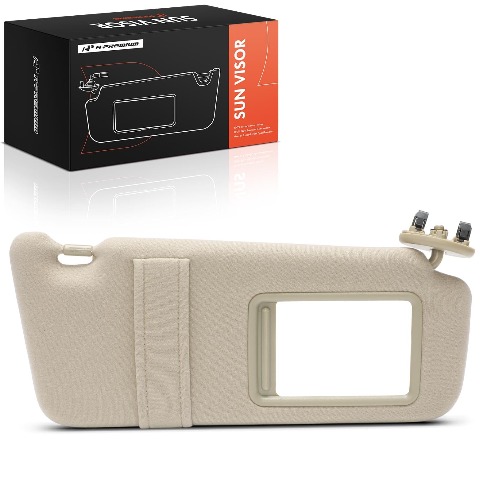Photo 1 of A-Premium Passenger Right Side Sun Visor Compatible with Toyota Camry 2007 2008 2009 2010 2011 - with Vanity Mirror, Beige Color - Replaces 7431006750E0, 74310-06750-E0