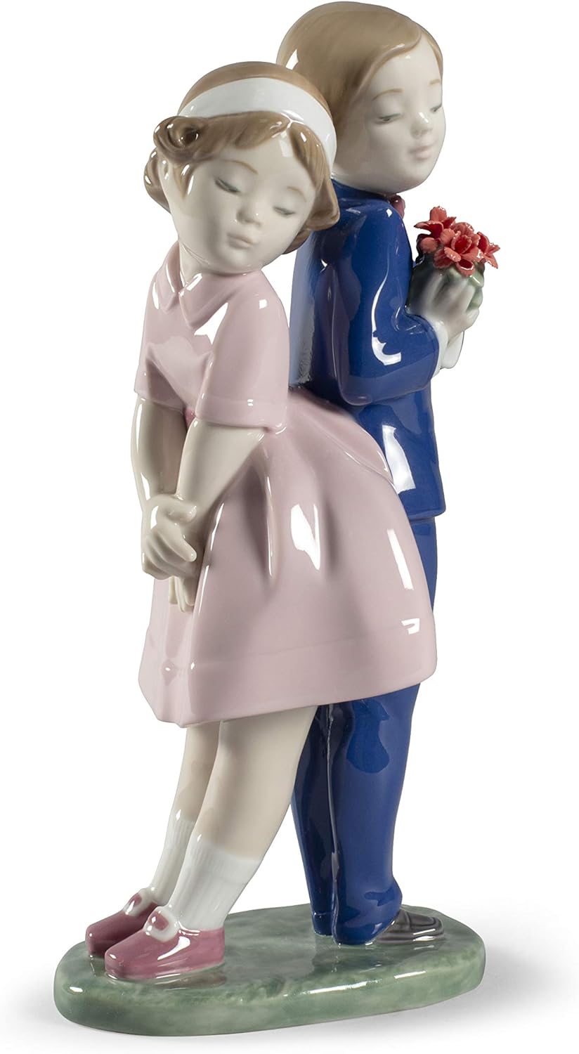 NAO Flowers For You. Porcelain Bride And Groom Figure, Pastel Colors With Glitter Finish, 23 x 10cm