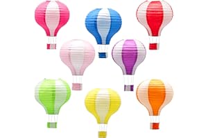 YIOTJUNL Hanging Hot Air Balloon Paper Lanterns Set, Party Decoration Birthday Wedding Christmas Party Decor Gift, 12 inch, Pack of 8 Pieces