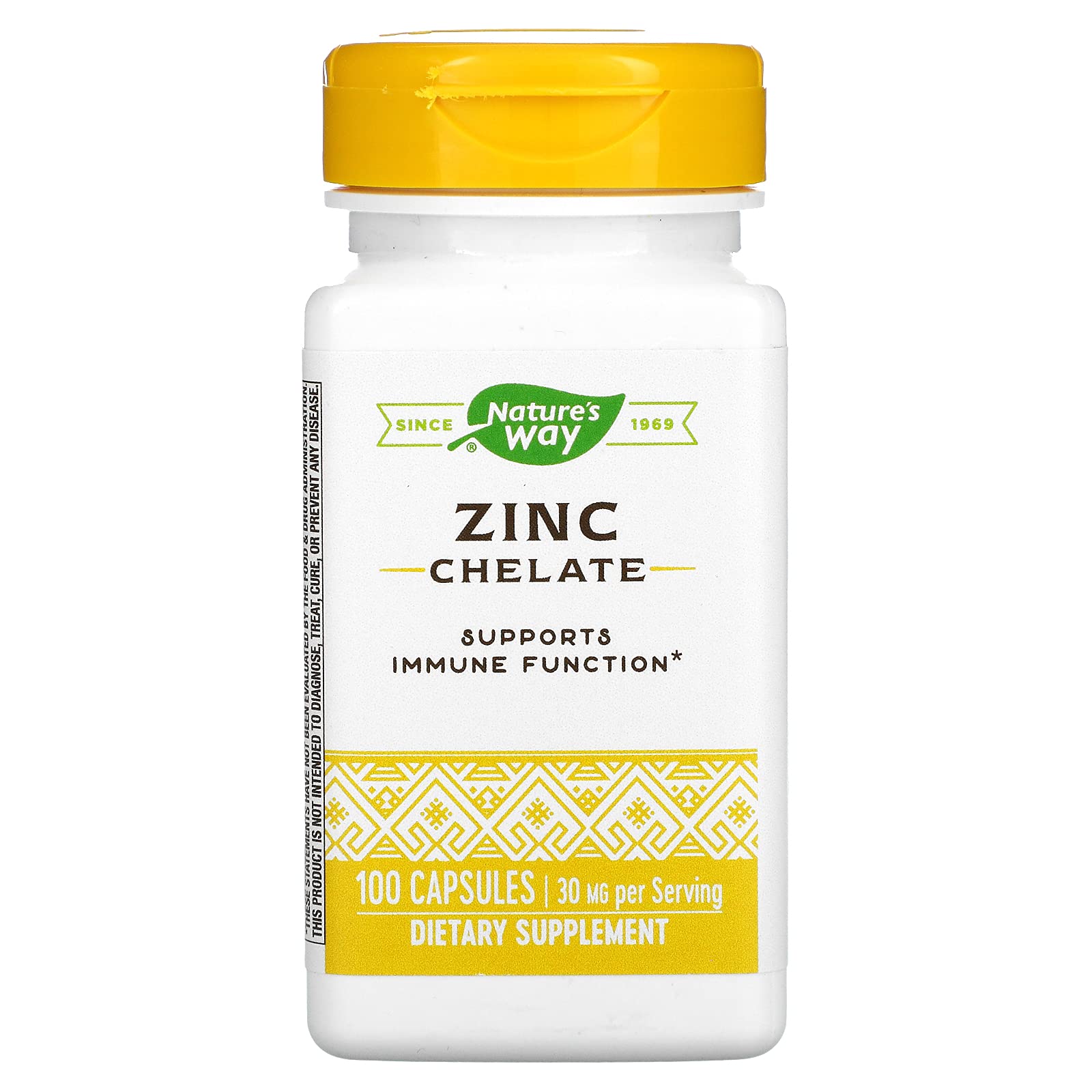 Askshy Nature's Way Zinc Chelate 30 Mg Potency Enhanced Absorption 100 Capsules, 100 Count