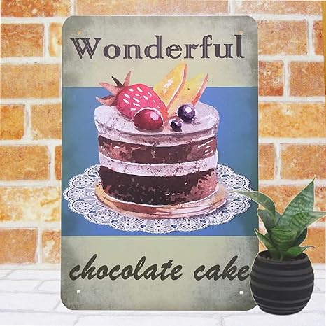 Amazon ブリキ看板チョコレートケーキ De スイーツ デザート ショートケーキ カフェ アンティーク調 アメリカン雑貨 インテリア ポスターfunc アニメ 萌えグッズ 通販