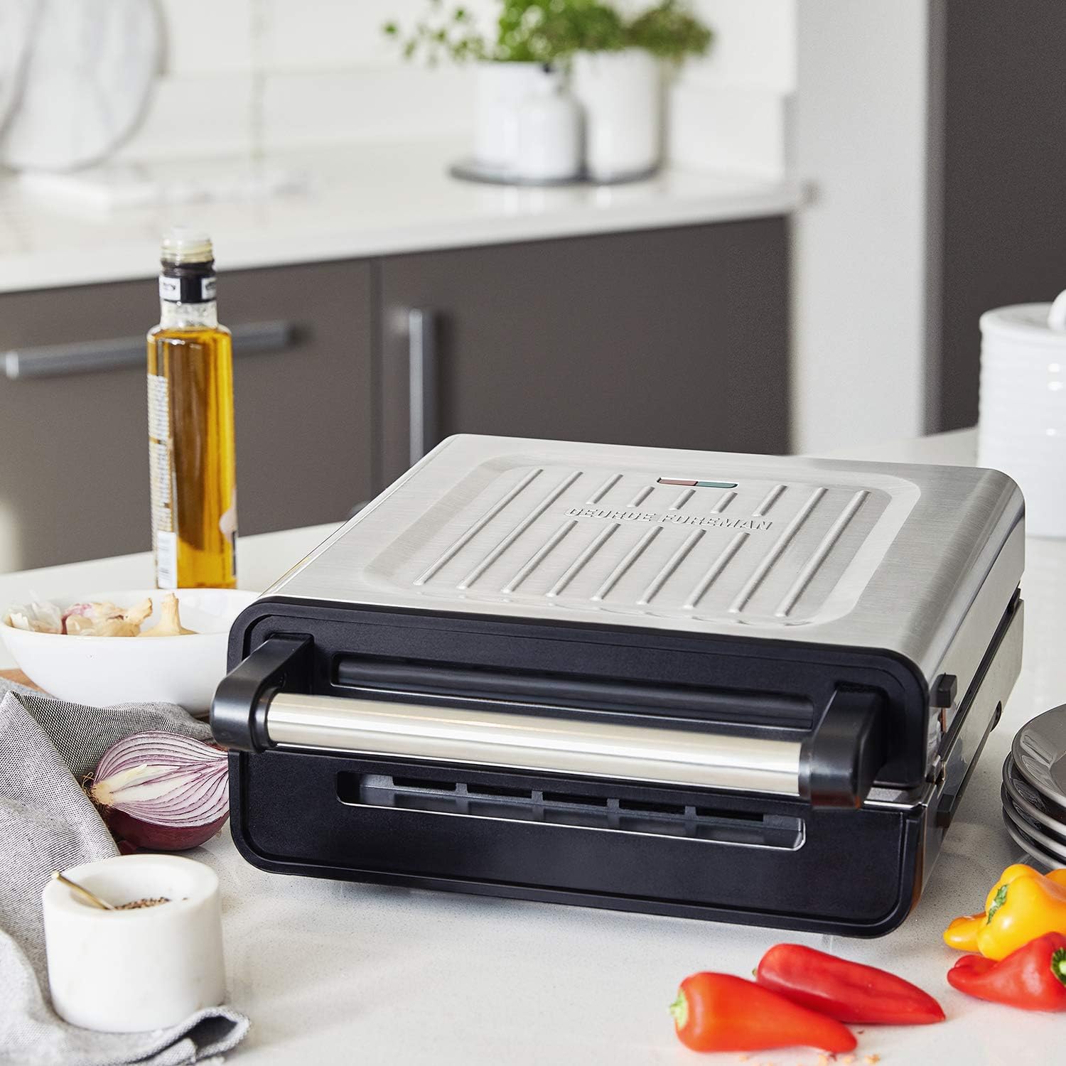 George Foreman 28000 Smokeless Electric Grill, 1500 W, Stainless Steel - Image 5