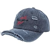 CORIRESHA Unisex Never Give Up Baseball Cap Adjustable Distressed Embroidered Dad Hat