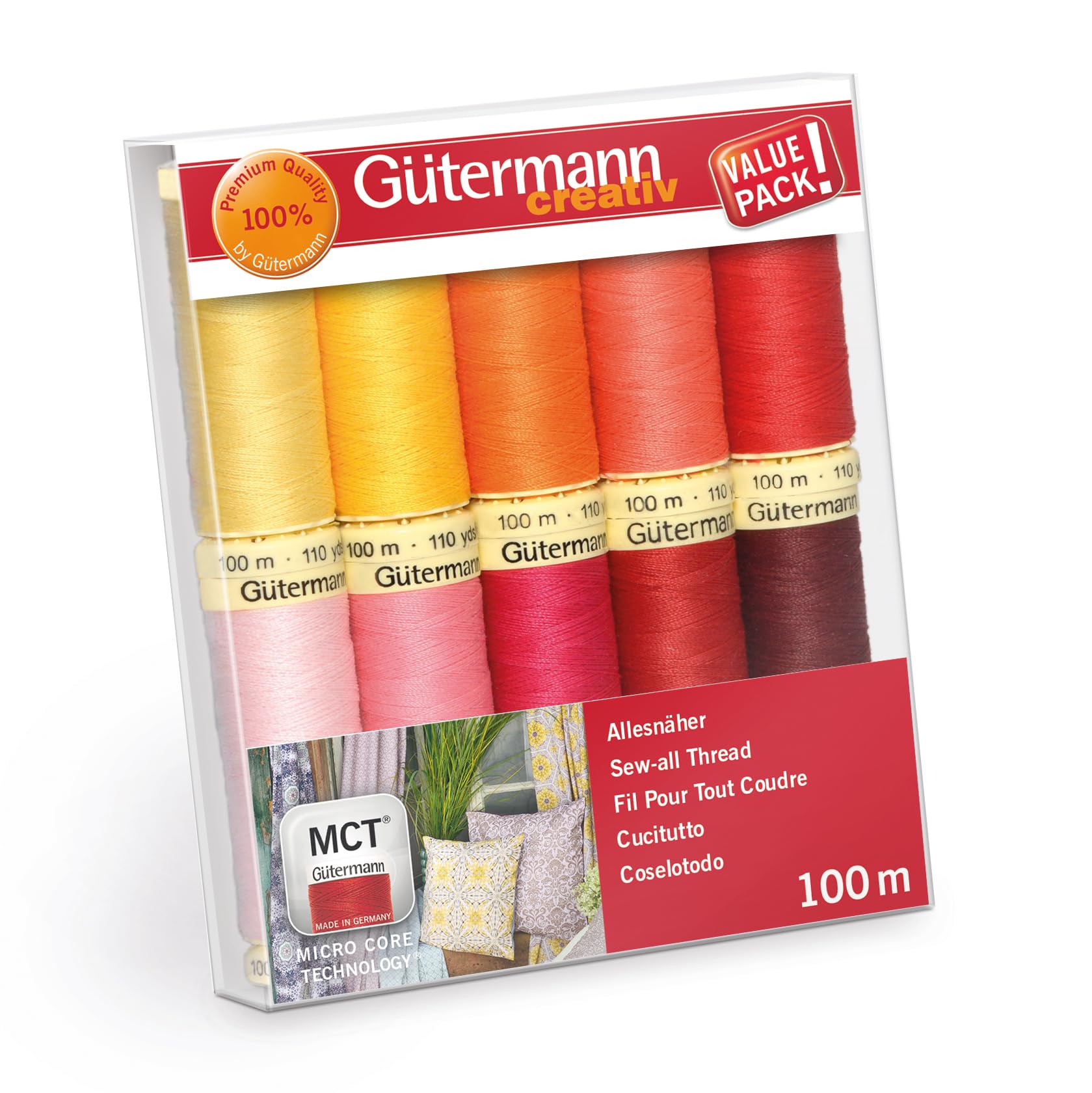 Gütermann creativ Sewing thread set with 10 spools Sew-all Thread 100 m in different colours