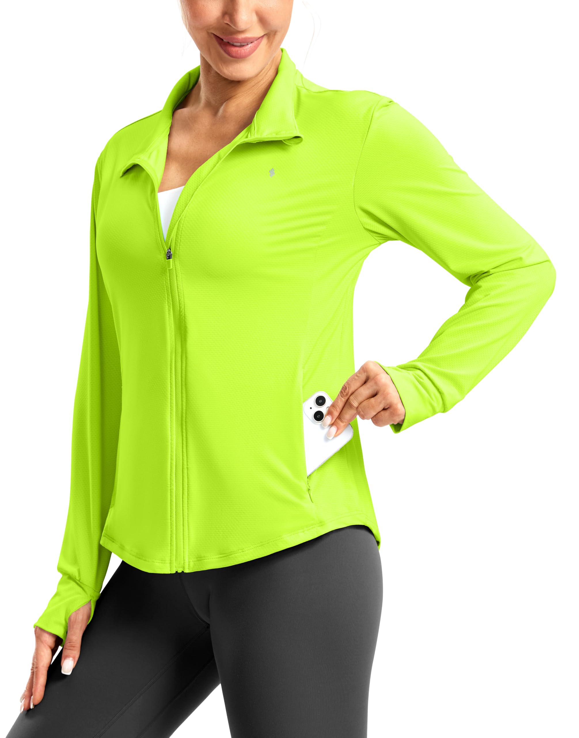 soothfeel women's upf 50+ lightweight athletic jackets sun protection zip up long sleeve shirts hiki