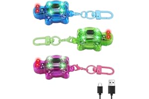 3Pcs Pediatric Nurse Flashlight Keychain, Rechargeable 7 Modes LED & SOS Emergency Flashlights,Turtle Nurse Animal Mini Flash