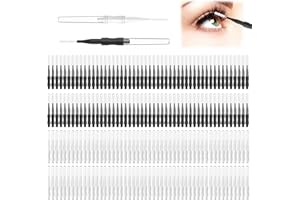 200 Pcs Micro Eyebrow Brush With Cap, Multifunctional Eyebrow Spoolie Brush Brow Lamination Brush 2 Size Micro Spooly Lash Ma