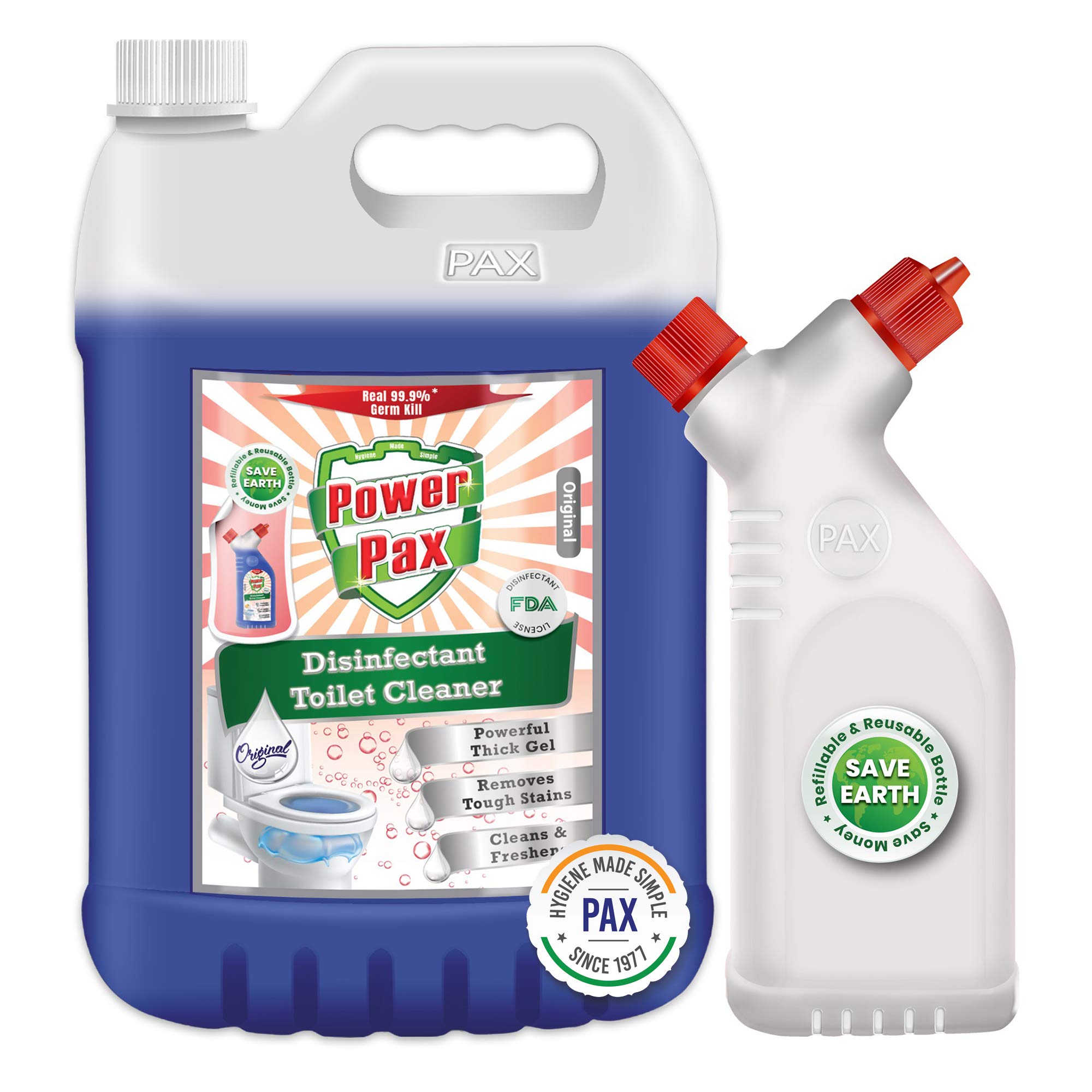 PaxChem PowerPax Disinfectant Toilet Cleaner (Original) 5L combo with