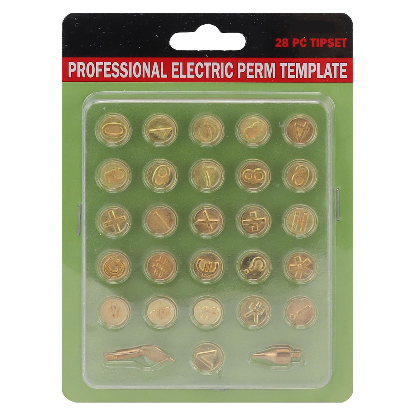 Zerodis 28PCS Number Wood Burning Tip Set, Brass Welding Pyrography Head Including Number Symbol Wood Burning Tip for DIY Embossing and Carving Crafts Wood Burning