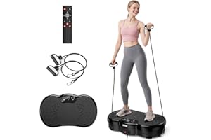 HTM Vibration Plate Exercise Machine - 300 lbs Weight Capacity, 120 Speed Levels, 9 Workout Modes for Home Fitness, Muscle Toning & Weight Loss
