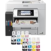 Epson EcoTank Pro ET-5800 Wireless Color All-in-One Supertank Printer | Cartridge-free print, scan, copy, fax; up to 25 ppm, 500-sheet capacity, ADF; ideal for small offices and small businesses