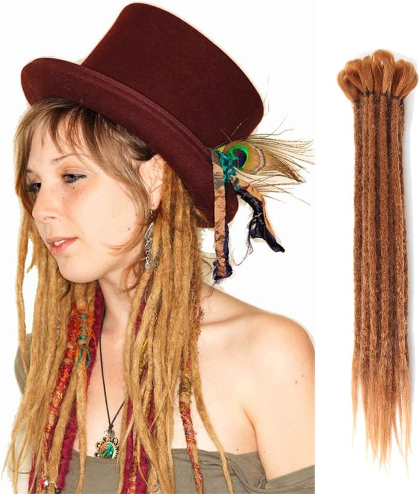 20 inch 100% Handmade Dreadlocks Extensions Fashion Reggae Hair Hip-Hop Style Soft faux locs Crochet Braiding Hair For Women/Men (20Inch 10Pcs, M30)