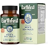 EarthFirst Organic Once Daily Multivitamin for Men 50+, 19 Vitamins from Herbs & Superfoods, Supports Prostate Health, Energy Levels, and Strong Bones, 60 Count