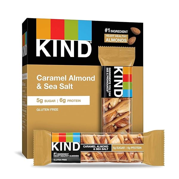 KIND NUT BARS, CARAMEL ALMOND & SEA SALT, GLUTEN FREE, LOW SUGAR, 6G PROTEIN, 6 COUNT