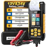 AUTOOL BT760 Automotive Battery Tester with Thermal Printer &ndash; 12V/24V Car &amp; Motorcycle Battery Checker, Cranking &amp; Charging Test, Reverse Polarity Protection, HD Color Display
