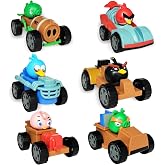 ROLOSO Angry Birds Go Collectible Kart Racer Car Figures Set of 6 Toys Playsets Build N&rsquo; Launch Construction Brick Assembly Building Blocks Sets Pig City Strike 2 Takedown Space Planet Game Gift Box
