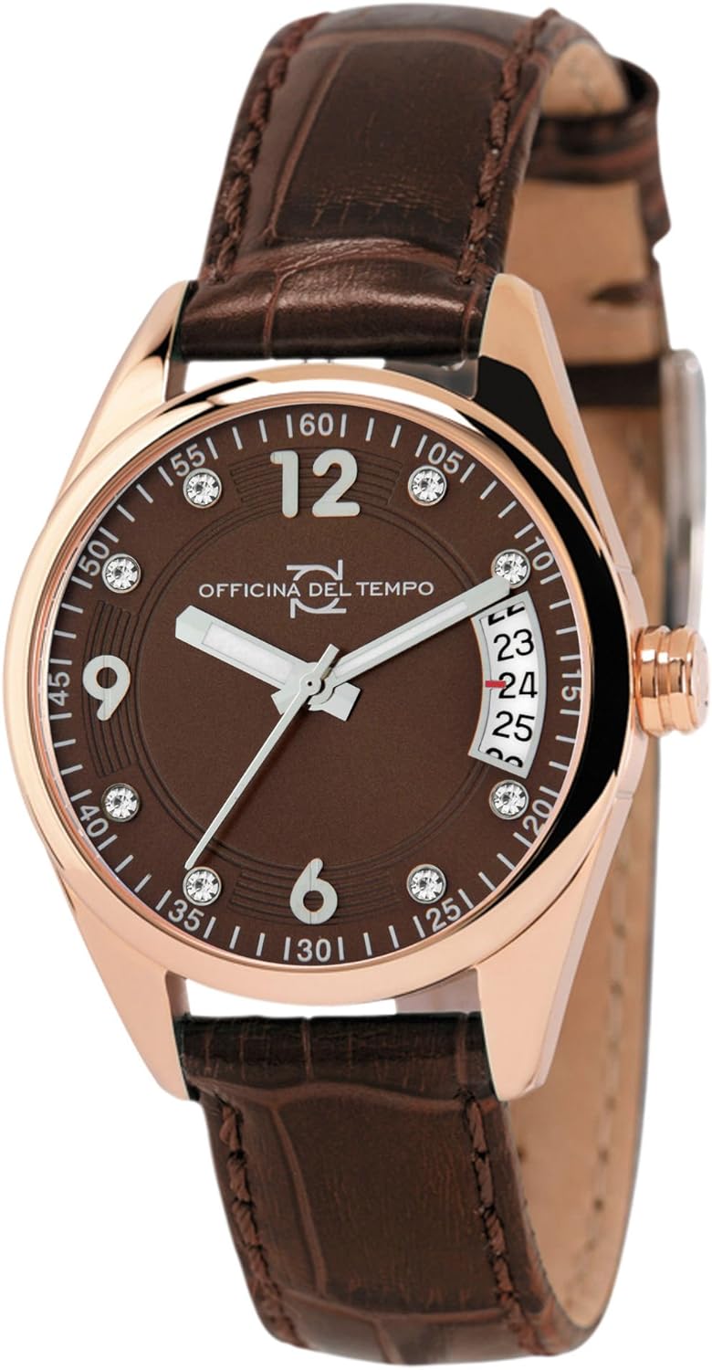 Officina Del Tempo Reloj Elegance Marrón: Amazon.es: Relojes