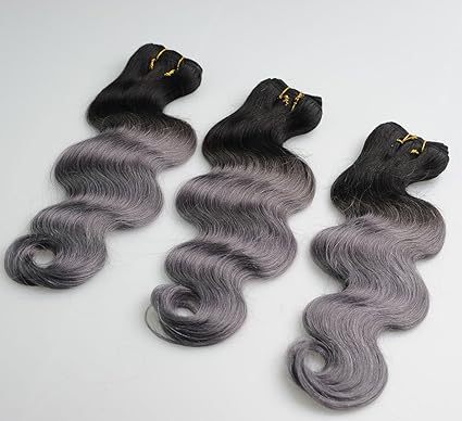 Amazon Com Ombre Dark Grey Virgin Brazilian Hair Body Wave 100