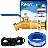 Renator Brass Rain Barrel Spigot Kit. Lead-free Compliant. 3/4 Inch Quarter Turn Ball Valve. Rain Barrel Kit For Any Includin