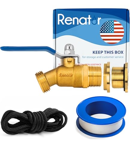 Uenede Solid Brass Water Container/Rain Barrel Faucets Spigot 3/4"G - View #6