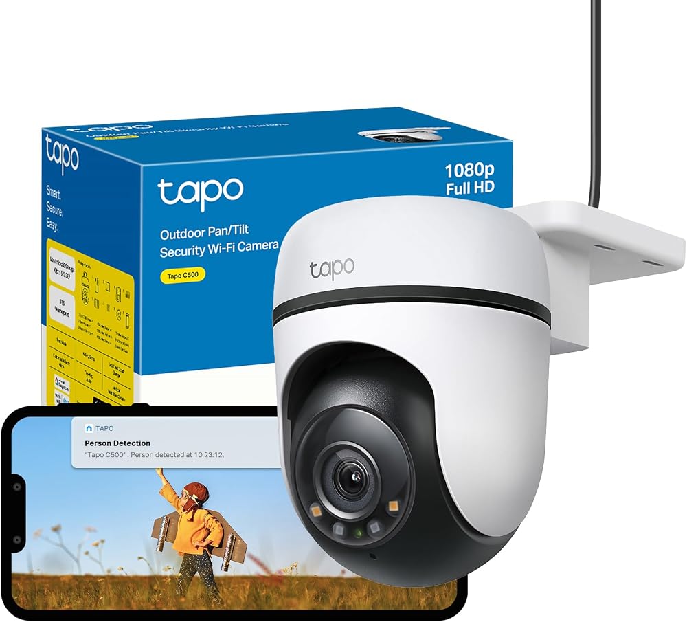 Tapo C500 1080P HD Outdoor Pan Tilt Security Camera Person Detection IP65 Alexa