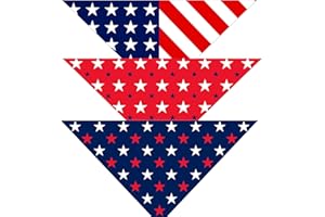 NATIVE PUP American Flag Dog Bandana | 3-Pack| 4th of July Bandannas| Red, White and Blue Scarf Set (Flag Pack 2, Large)