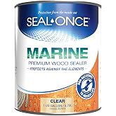 SEAL-ONCE Marine Penetrating Wood Sealer and Waterproofer, Clear, 1 Gallon | Waterproofer &amp; Stain, Water-Based, Ultra-low VOC formula, For high-moisture areas