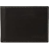 Steve Madden Men's Slim Leather Wallet with Extra Capacity Attached Flip Pockets